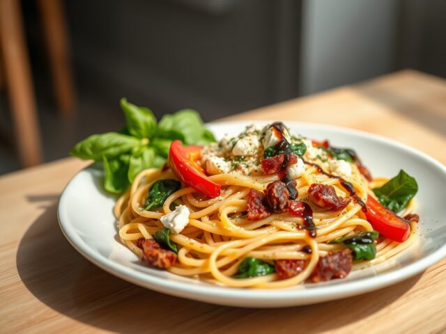 Paprikaroulade met pasta