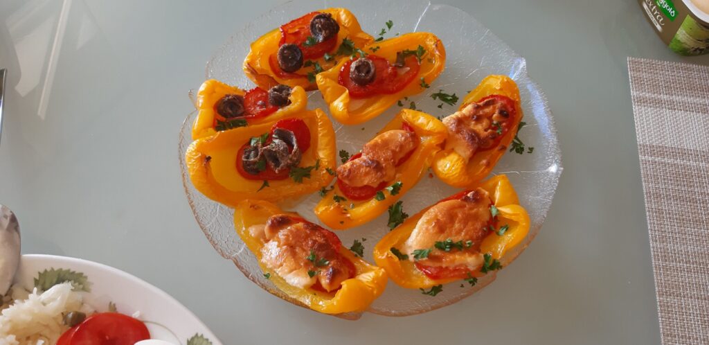 Paprikaschuitjes met geitenkaas of ansjovis