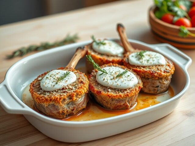 Parmezaanse lamskoteletjes uit de oven