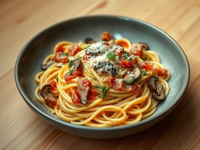 Pasta a la carbonara (zonder ei)
