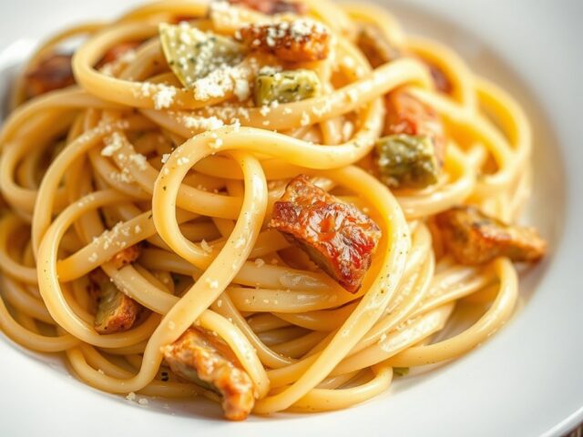 Pasta Carbonara met Artisjokken
