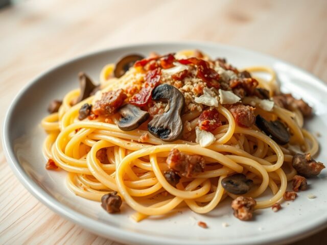 Pasta con funghi en truffel