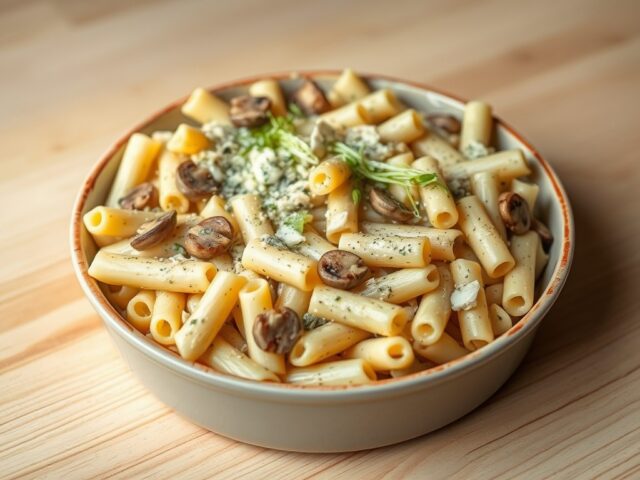Pasta gorgonzola uit de oven
