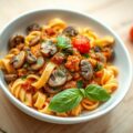 Pasta in champignonsaus