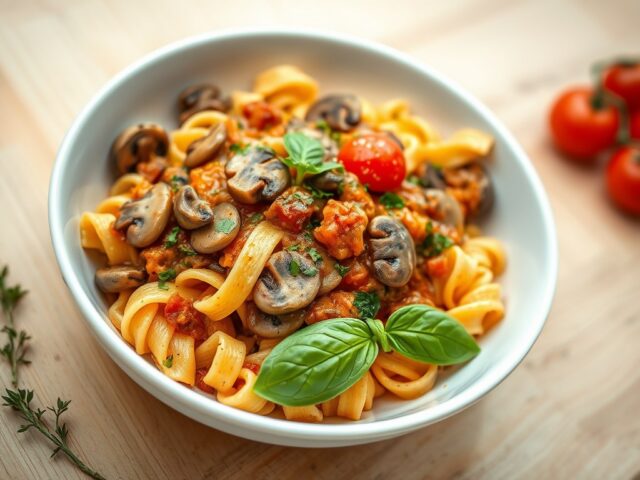 Pasta in champignonsaus