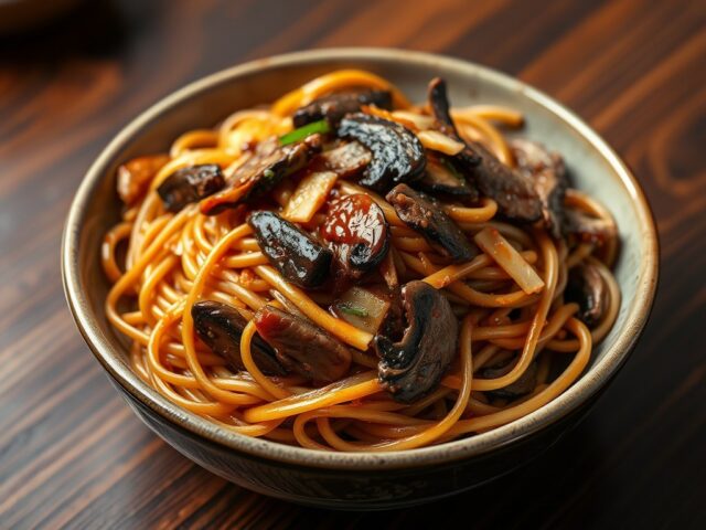 Pasta à la Lo Mein met Biefstuk