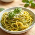 Pasta met basilicumsaus