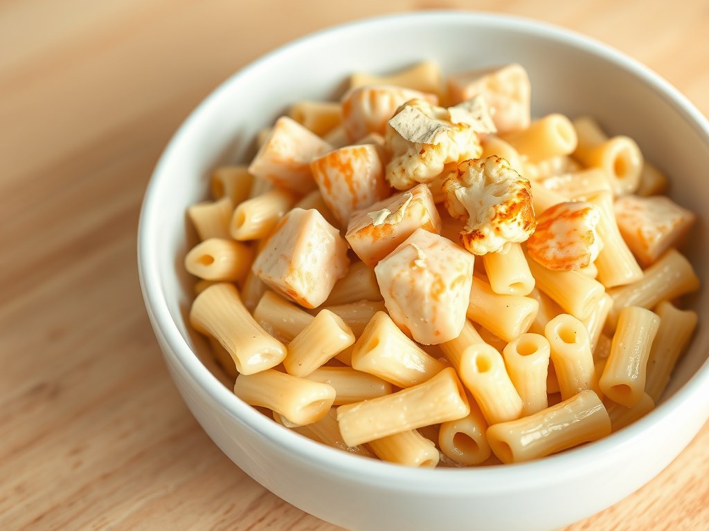 Pasta met Bloemkoolsaus en Kreeft, AI-gegenereerde illustratie