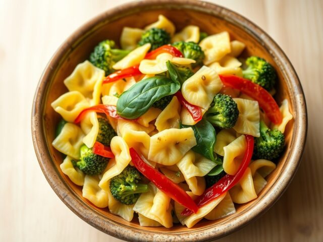 Pasta met broccoli en paprika