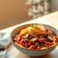 Pasta met Champignons, tomaat en gehakt