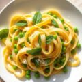 Pasta met citroen, ricotta en doperwtjes