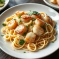 Pasta met citroengras en st-jakobsschelpen