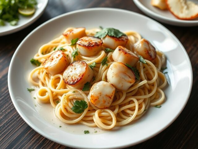 Pasta met citroengras en st-jakobsschelpen