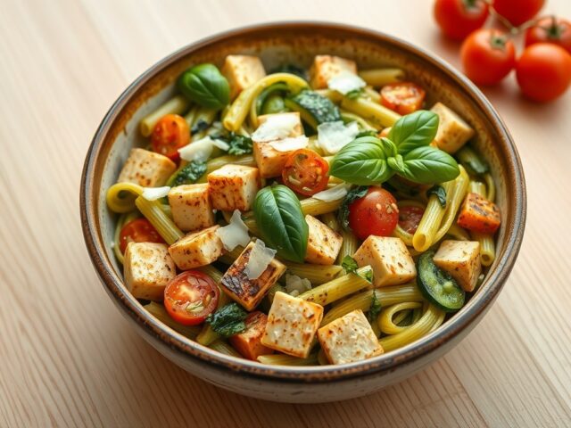 Pasta met courgette en tofu à la Genovese