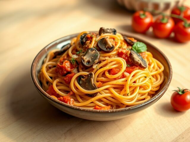 Pasta met eekhoorntjesbrood (Pasta con funghi)