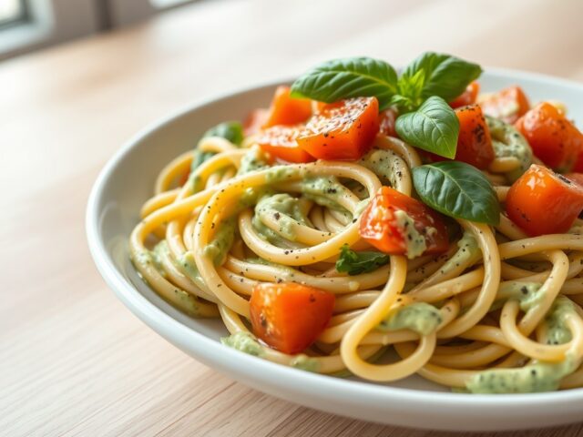 Pasta met een Avocado Saus