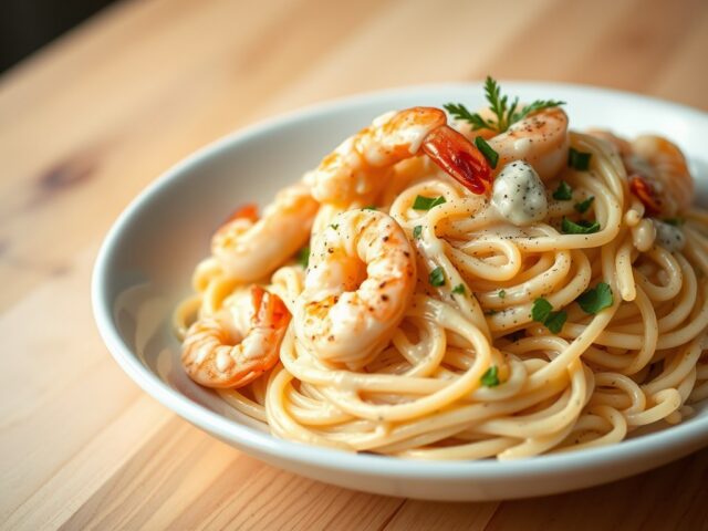 Pasta met garnalen