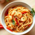 Pasta met Garnalen-Pinda-Saus