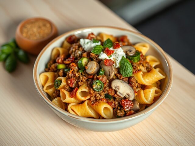 Pasta met gehaktkruidensaus