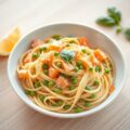 Pasta met gerookte zalm