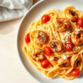 Pasta met in Cajun Gemarineerde Garnalen