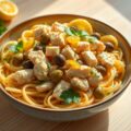 Pasta met kip en citroen