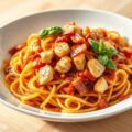 Pasta met kip en tomaten