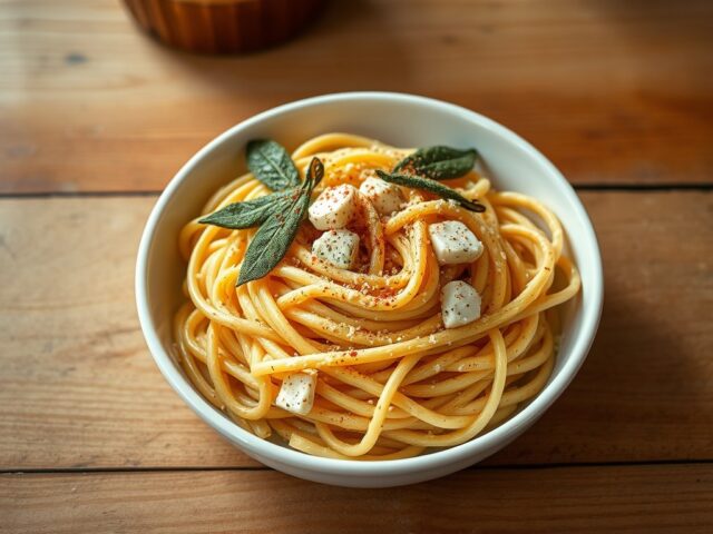 Pasta met Knoflook-Kaassaus