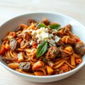 Pasta met Lam,Mint en Pecorino Kaas