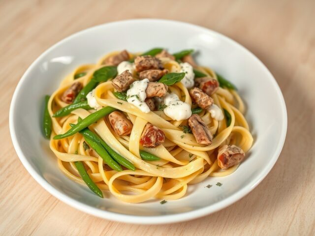 Pasta met tuinbonen
