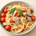 Pasta met varkenshaas en roomsaus