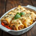 Pasta pijpjes cq rolletjes met kip (cannelloni)