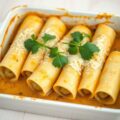 Pasta rolletjes met prei en kaas