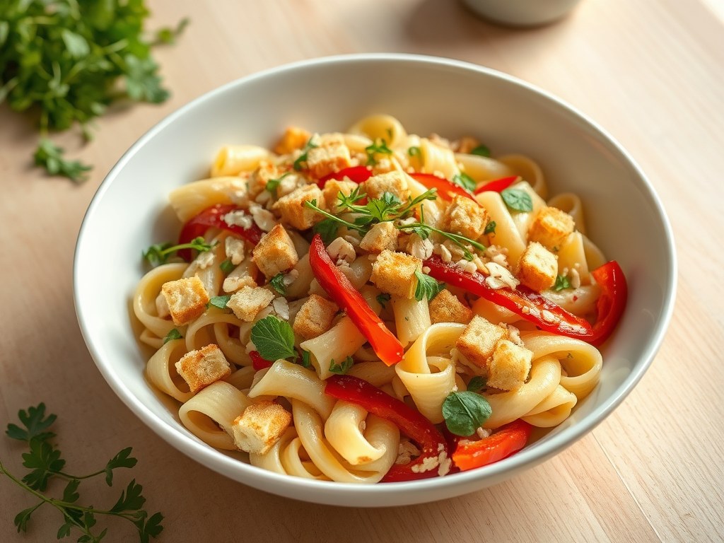Pastasalade, AI-gegenereerde illustratie