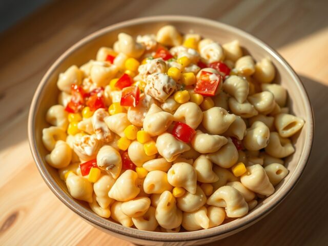 Pastasalade met honingkip