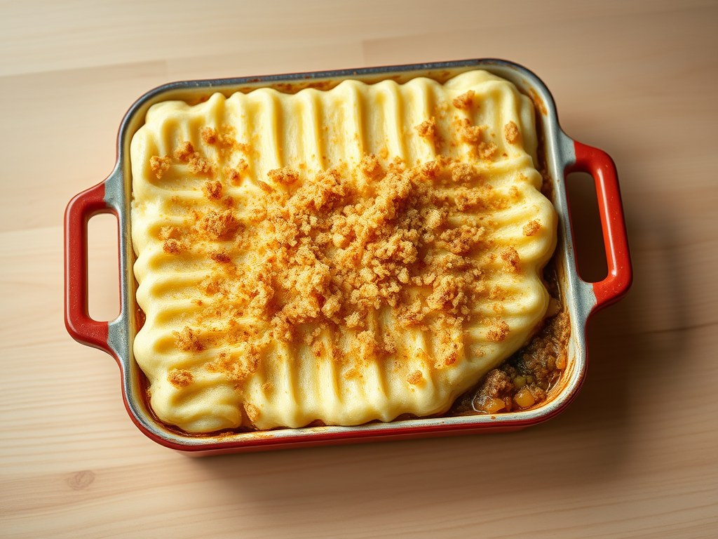 Pastei Tutup (Indische Aardappel-Gehaktschotel), AI-gegenereerde illustratie