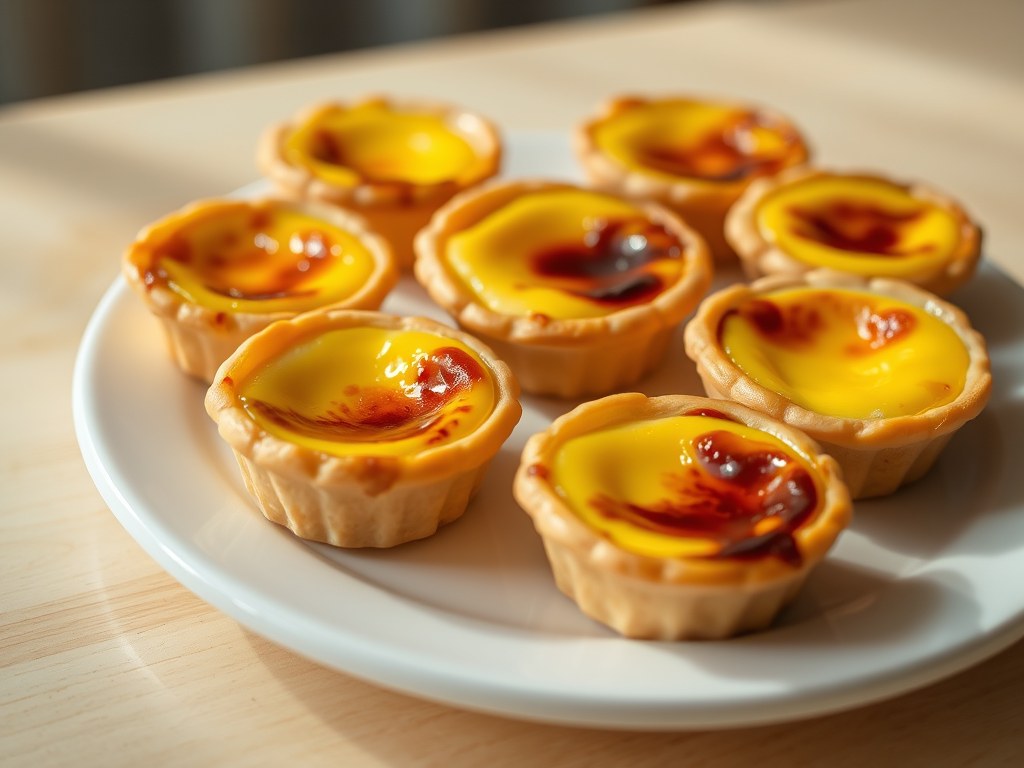 Pasteis De Nata (Portugese roompasteitjes), AI-gegenereerde illustratie