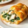 Pasteitje van victoriabaars en spinazie