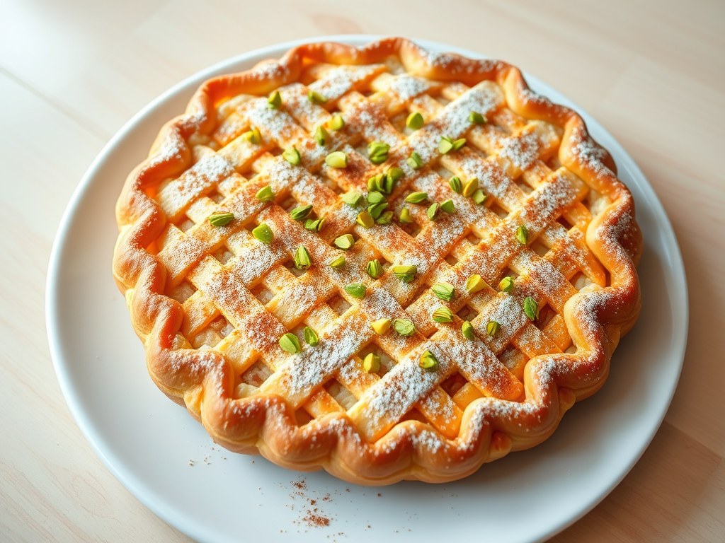 Pastilla met rijst en pistachenoo, AI-gegenereerde illustratie