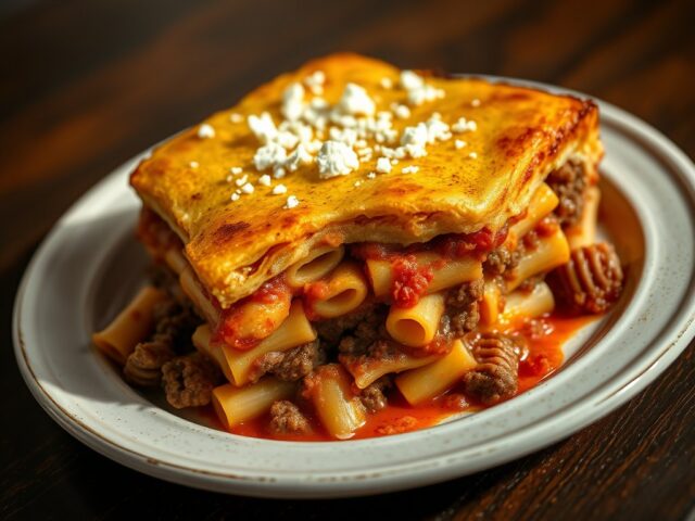 Pastitsio met Lam en Feta – Kaas