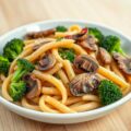Penne met broccoli, champignons en ansjovis
