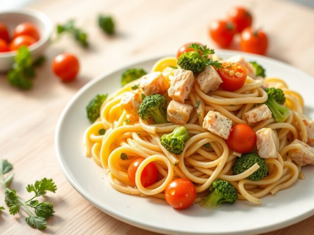 Penne met zalm en broccoli