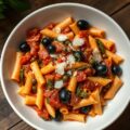 Pennette met tomatensaus