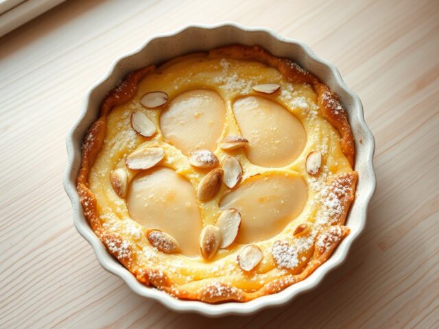 Perenclafoutis met amandelen