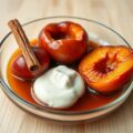 Perziken in Marsala met mascarponeroom