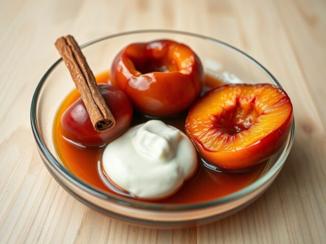 Perziken in Marsala met mascarponeroom