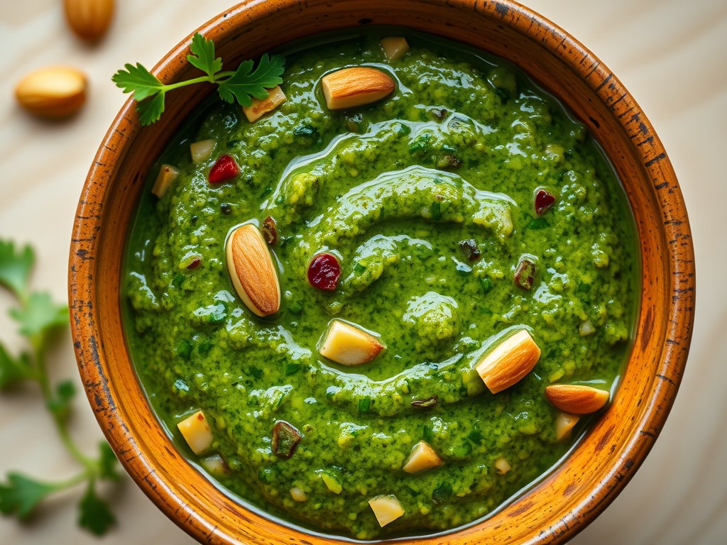 Pesto met Noord- Afrikaanse Invloeden, AI-gegenereerde illustratie