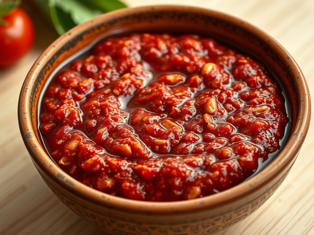 Pesto rosso, AI-gegenereerde illustratie