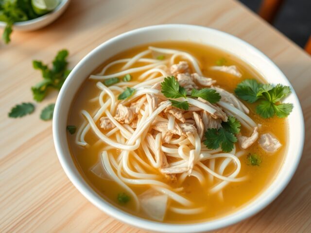 Pho Ga (Vietnamese Kippensoep met Rijstvermicelli)