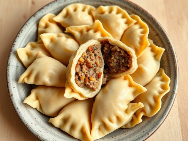 Pierogi met vlees vulling